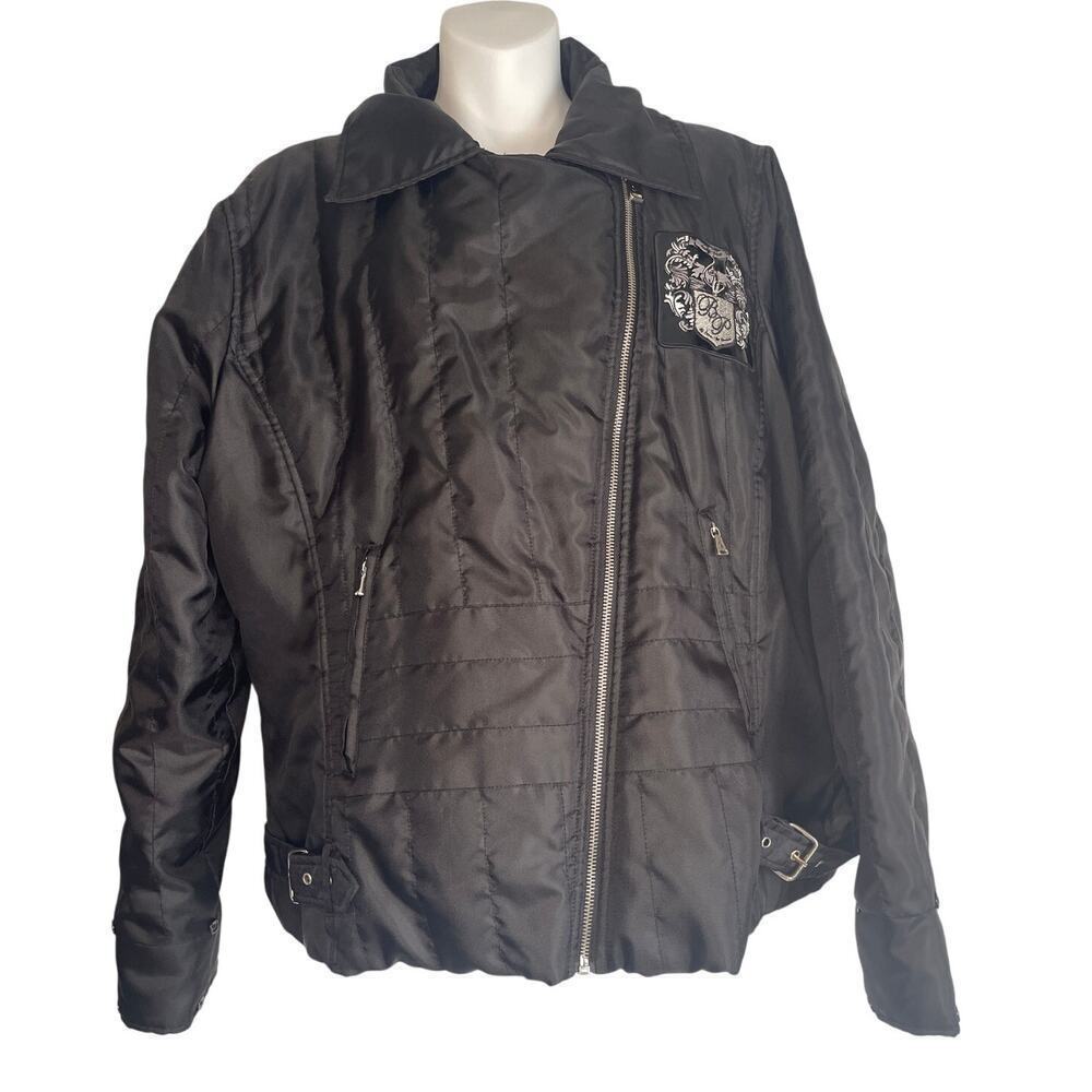 Vintage Y2K Baby Phat by Kimora Lee Simmons Women's Size 2X Black Zip Up Jacket